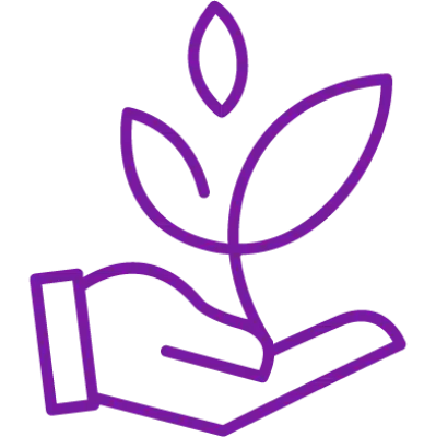 leaves in hand icon