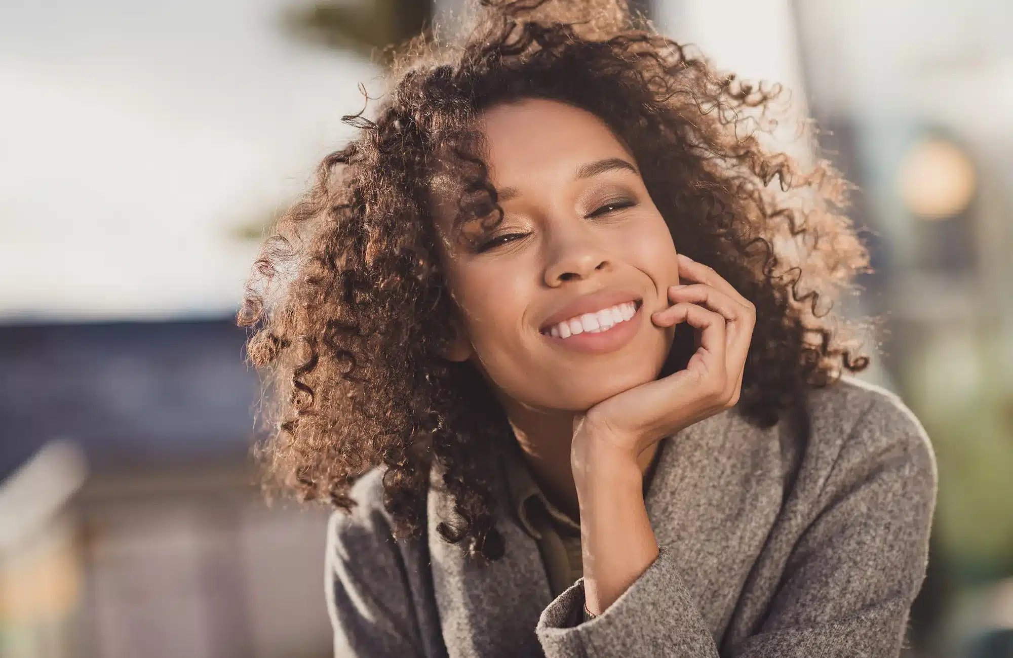 Services 24 attractive peaceful smiling woman