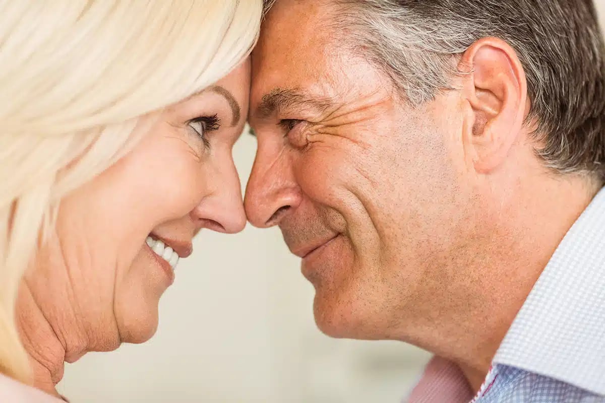 Happy mature couple smiling together